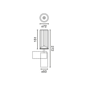 Встраиваемый светильник FOST PULLDOWN 7W черный 20° 4000K CRI97 DALI