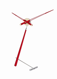 Настольные часы Puntero L хром-красный