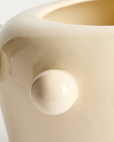 Ваза Odra из кремовой керамики с глянцевой отделкой, 17 см