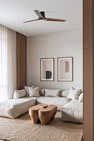 Потолочный вентилятор HEYWOOD TUB L Ш1320 черный/орех 3P LED 10W TUYA