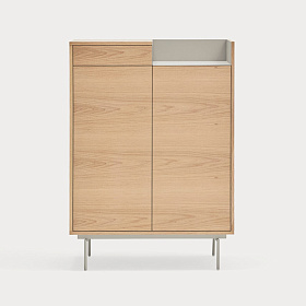 Шкаф с полками Valley 2D1Dr дуб/светло-серый металл