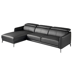 Угловой диван 5359-L /6040 черный кожаный
