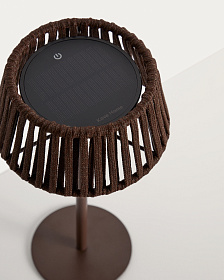 Уличная настольная лампа Aldet на солнечных батареях коричневая