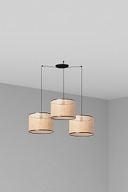 Подвесной светильник Mambo черный/ротанг ø450 3L