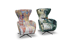 Кресло-реклайнер Mondrian Manual L-45, Base - Antracith Grey, ткань New York S.6