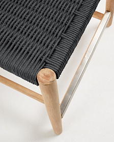 Nina Полубарный стул из массива акации с натуральной отделкой и черной веревкой 62 см