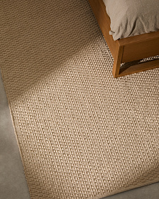 Ковер Mascarell из хлопка и полиэстера белого цвета 160 x 230 см