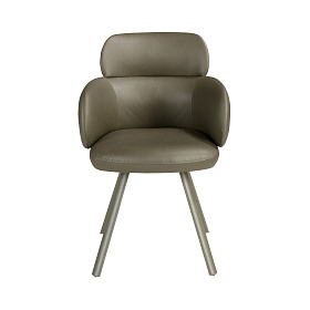 Поворотное кресло 4202 из экокожи оливково-зеленого цвета