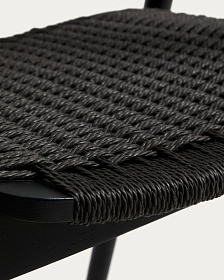 Уличный стул Derile из массива дуба и веревки в черной отделке