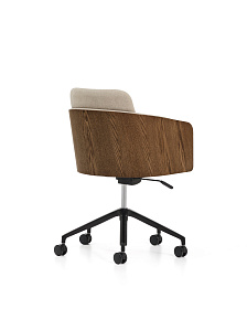 Офисный стул Madai из коричневого шенилла и ясеневого шпона