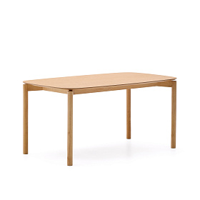 Стол Indara из шпона и каучукового дерева с натуральной отделкой 160 х 90