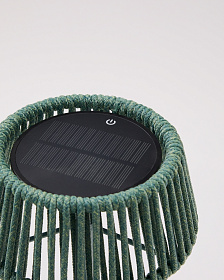 Настольная лампа Aldet из бирюзового веревочного шнура на солнечной батарее