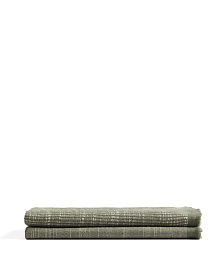 Плед Sareli из зеленой смесовой шерсти 130 x 170 см