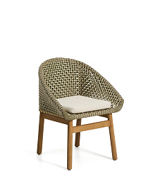 Уличный стул Olbia из искусственного ротанга и массива тикового дерева