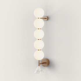 Настенный светильник Soko L золотой металл/белый мрамор