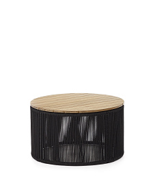 Dandara Журнальный столик из стали и черного шнура 70 см