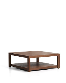 Приставной столик Norani из массива акации с отделкой шпоном акации, 90 x 90 см