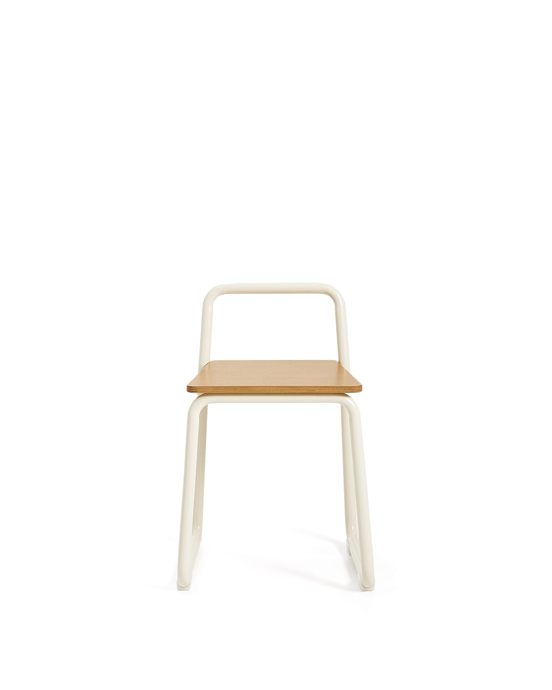 Tinn Стул из ясеневого шпона с бежевой металлической конструкцией
