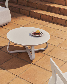 Уличный столик Tamaris из алюминия цвета экрю Ø80 см