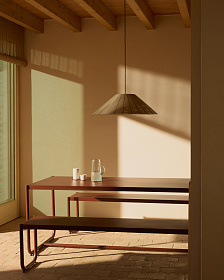 Комплект Sotil из 2 скамеек и стола из стали с гранатовой отделкой 183 x 83 cm