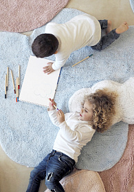 Ковер облако с подушкой (голубое) 110*170