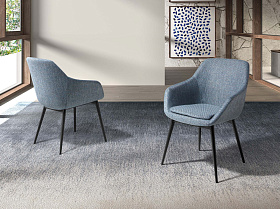Обеденный стул 4221 из мраморной ткани серо-голубого цвета