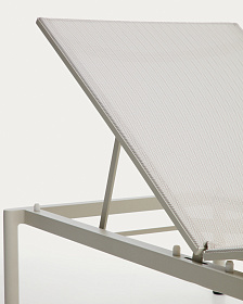 Шезлонг Lesina из серо-коричневого алюминия и текстиля цвета экрю