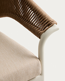 Комплект садовой мебели Zuara алюминия цвета экрю и коричневой веревки