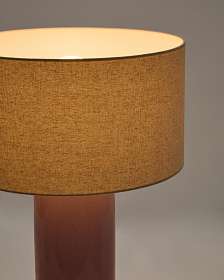 Керамическая настольная лампа Toneric с сиреневой отделкой и хлопковым абажуром