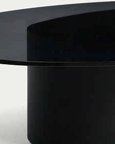 Журнальный столик Olir из черной стали и стекла 140 x 80 см