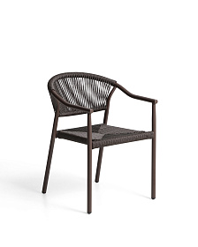 Уличный стул Livadia из коричневого алюминия и веревки