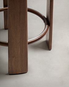 Granite Барный табурет из зеленого шенилла и массива ясеня в отделке орех 75 см