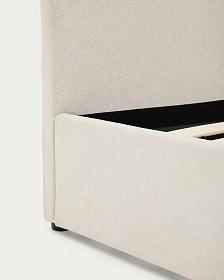 Кровать Nahiri бежевого цвета из шенилла с ящиком для хранения 160 x 200 см