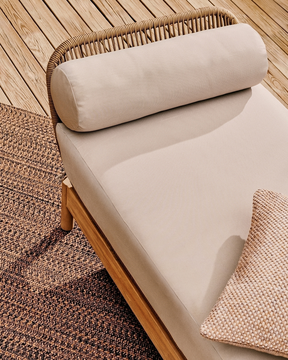 Catalina Шезлонг из светло-серой веревки и массива акации