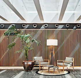 Торшер Cala P165 бело-перламутровый / дуб 