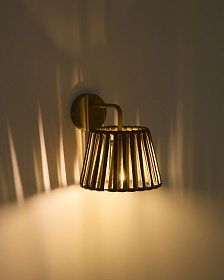 Уличный настенный светильник Aldet из бежевой веревки и металла