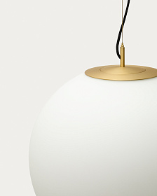 Подвесной светильник Brisia из металла в латунной отделке со стеклянным плафоном Ø50 см