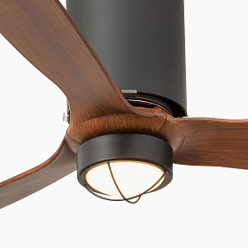 Потолочный вентилятор Mini Tube Fan LED мат. белый/деревянный