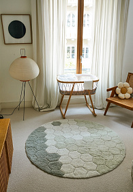 Ковер Медовые соты (шалфей) d140