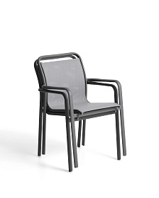 Уличный стул Luri из графитового алюминия и серого текстиля