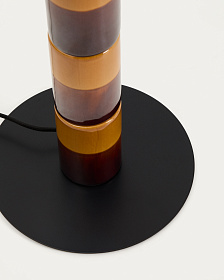 Торшер Mavran из коричневой керамики с хлопковым абажуром