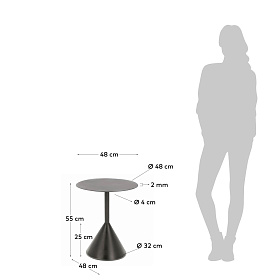 Приставной столик Yinan Ø 48 см черный