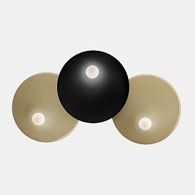 Настенный светильник Trip Triple ø460mm / ø460mm / ø460mm E14 27W черный/золотой 621lm