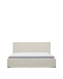 Кровать Nahiri бежевого цвета из шенилла с ящиком для хранения 150 x 200 см