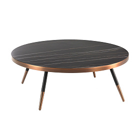 Круглый журнальный столик из стали и керамики CT1015-3AA /2068