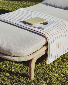 Шезлонг Alipa из массива акации и веревки цвета экрю