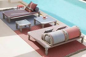 Подушка-ролл GL Diagonal миндально-синяя большая