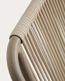 Уличный стул Zivia из веревки цвета экрю и стали цвета таупе