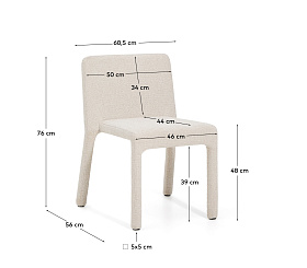 Штабелируемый стул Loria из бежевого шенилла