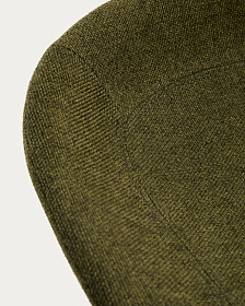 Барный табурет Danua из зеленой синели и матовой черной стали, 68-89 см